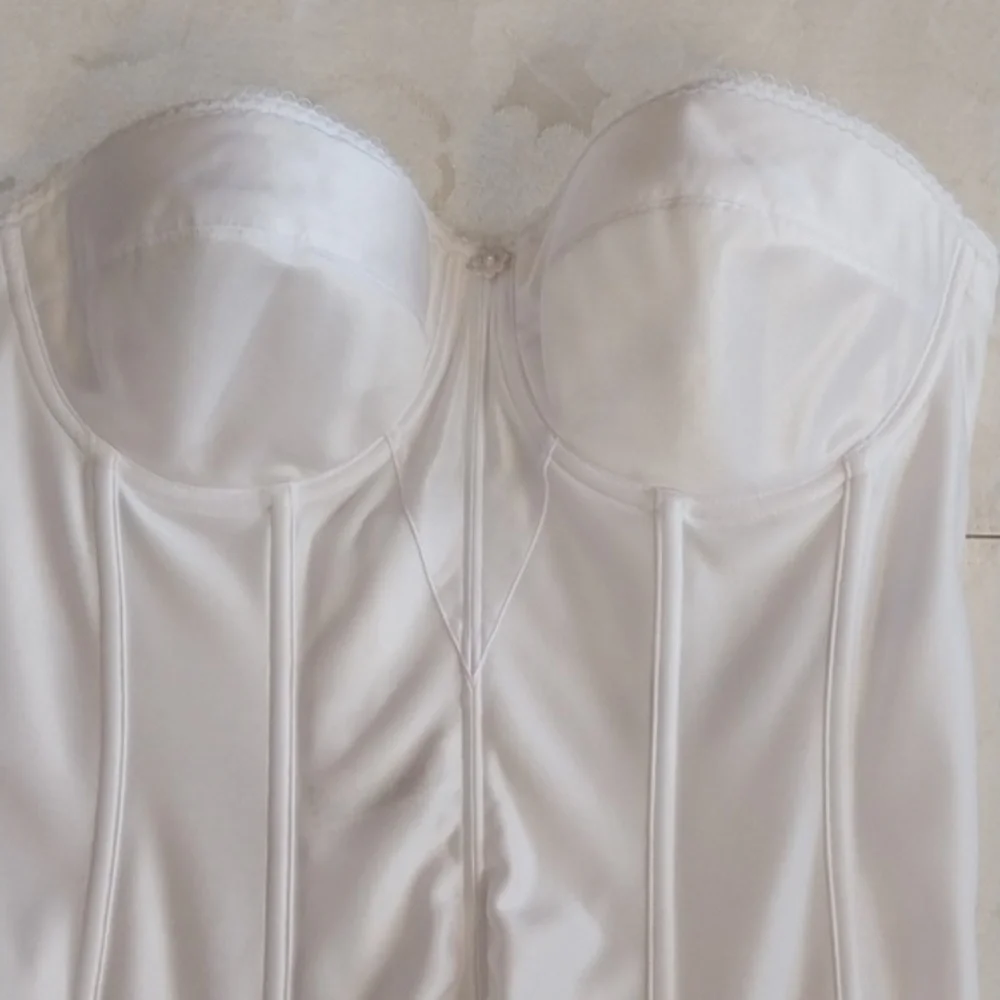 Dominque NWOT Juliette‎ Satin Strapless Longline Corset 8950 White Size 40C